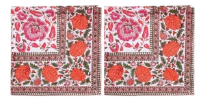 Riyad Napkins, Pink & Orange - A Pair