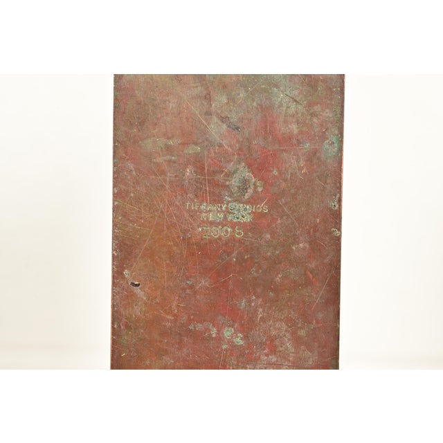 Tiffany Studios New York Pine Needle Bronze and Favrile Slag Glass Letter Rack For Sale - Image 9 of 11