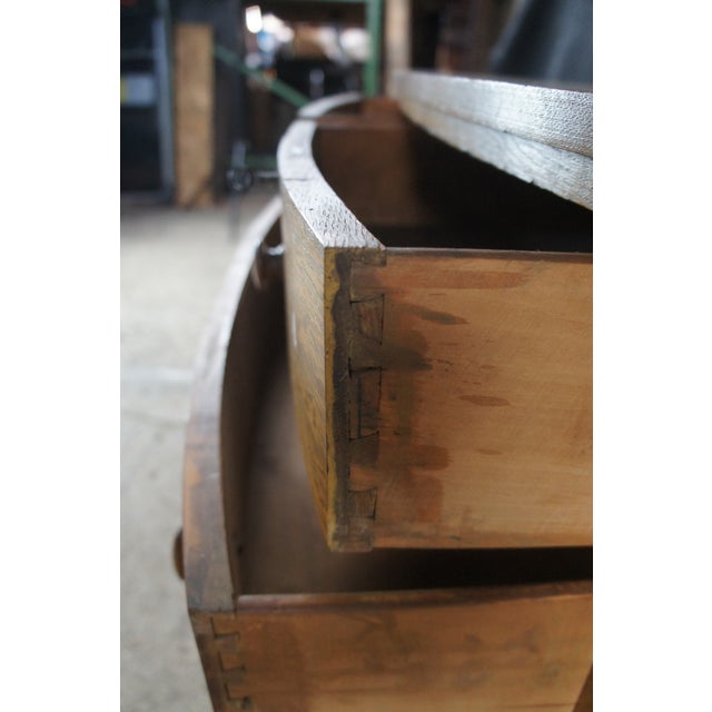 Antique Victorian Quartersawn Oak Wishbone Mirror Vanity Dresser Washstand 70" For Sale - Image 4 of 13