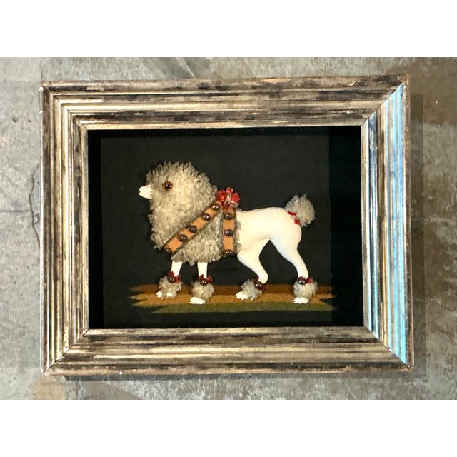 Vintage Hand Embroidered Poodle For Sale - Image 4 of 12