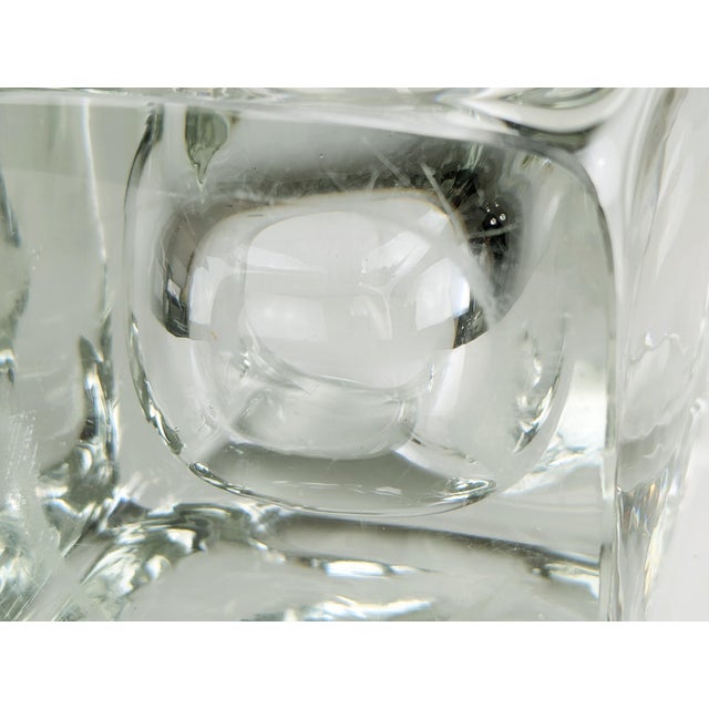 Large Bowl in Thick Transparent Glass, Hand-Worked and Ground, 1960s For Sale - Image 6 of 11