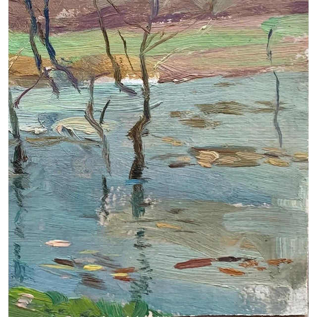 Vintage Impressionism River Oil Painting, Ukrainian Artist, 1970s 20-19 For Sale - Image 6 of 6