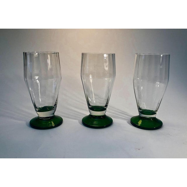 Set of six handblown beer glasses from Czechoslovakia made in the 1920's These beautiful glasses have probably never been...