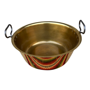 A Antique Brass Pan With Wrought Iron Handles, Circa 1860’s