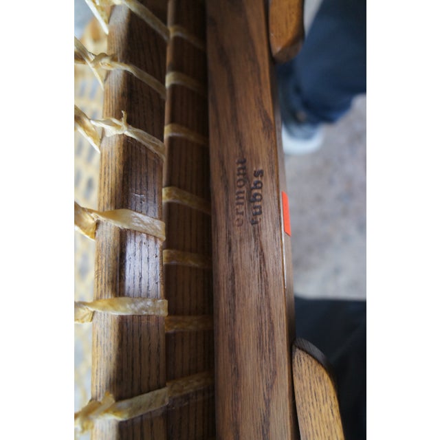 Late 20th Century Vermont Tubbs Oak Bentwood Snowshoe Rawhide Lacing Rocking Chair Rocker For Sale - Image 4 of 11