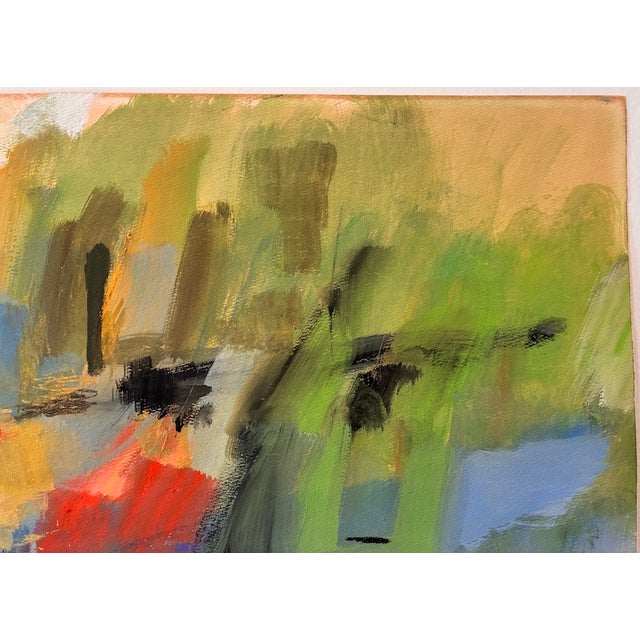 Vintage Mid to Late 20th Century Original Abstract Painting by Illegible Signature For Sale - Image 4 of 12