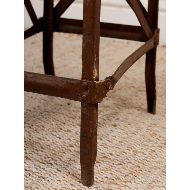 Wood 1920s Art Deco Cast Metal Folding Chair For Sale - Image 7 of 9