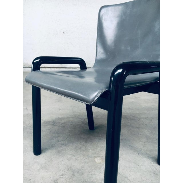 Postmodern Postmodern Leather Dining Chairs, Italy, 1980s, Set of 4 For Sale - Image 3 of 18