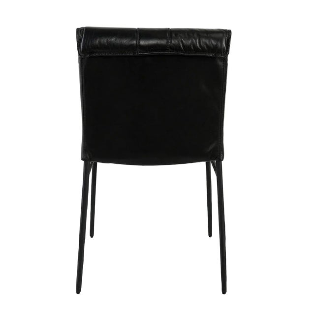 Bentley Black Leather Dining Chair For Sale - Image 4 of 5