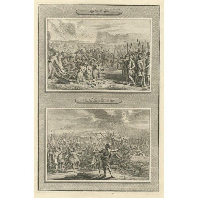 Pieter Mortier, Achan Punished and Joshua Commands the Sun to Stand Still, 1700, Engraving For Sale - Image 12 of 12