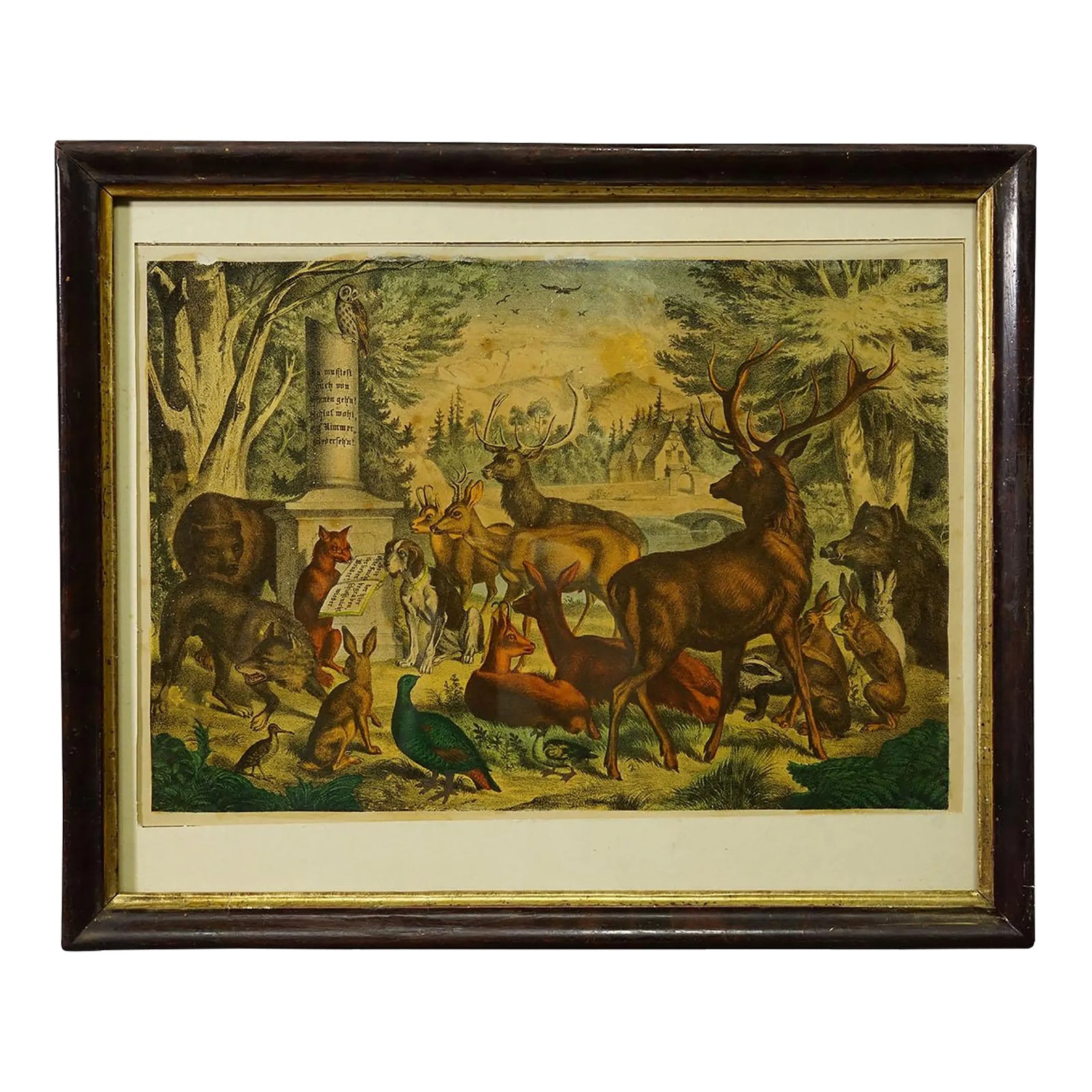 Antique Print 'The Hunters Tomp', Germany Late 19th Century | Chairish