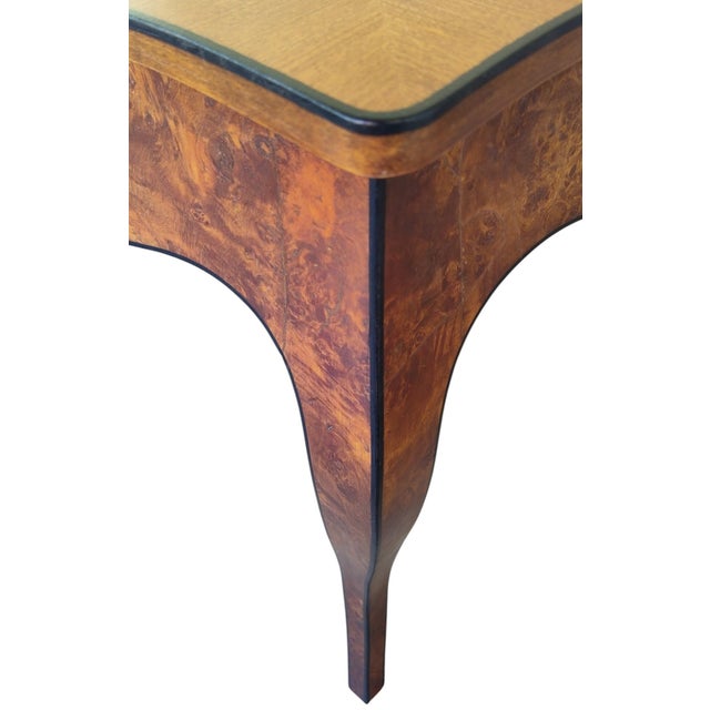 Vintage Mid-Century Italian Desk With Cloth-Lined Drawers For Sale - Image 9 of 18