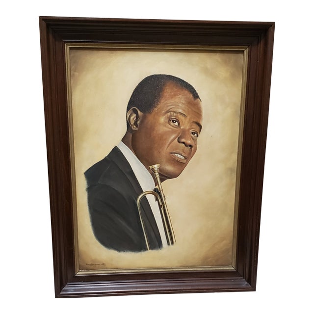 1980s Portrait of Louis Armstrong "Satchmo" For Sale