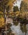 Hudson Gardens by Harold Deist | Oil on Canvas Landscape with water and trees in autumn. For Sale