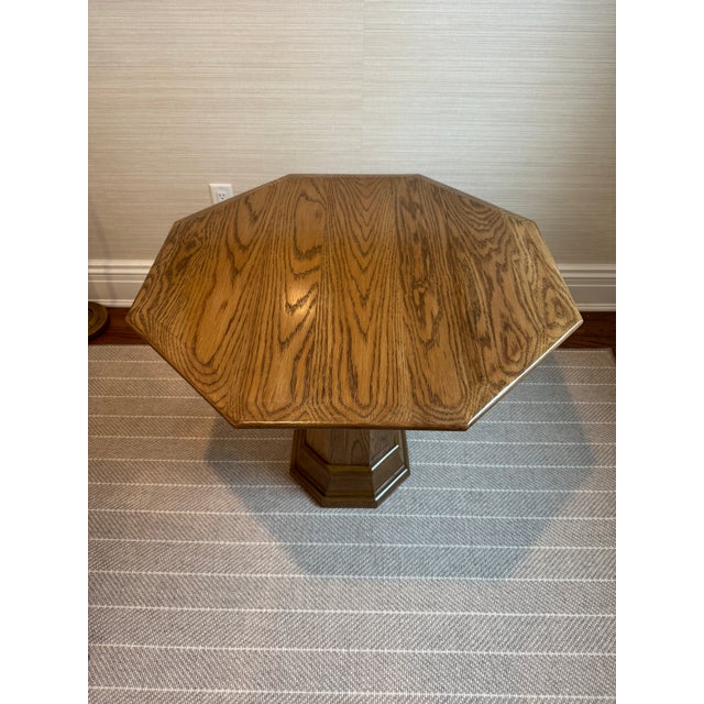 American Jasper Furniture Craft Table - Arts & Crafts Octagonal Oak Side Table - Michael S Smith For Sale - Image 3 of 16