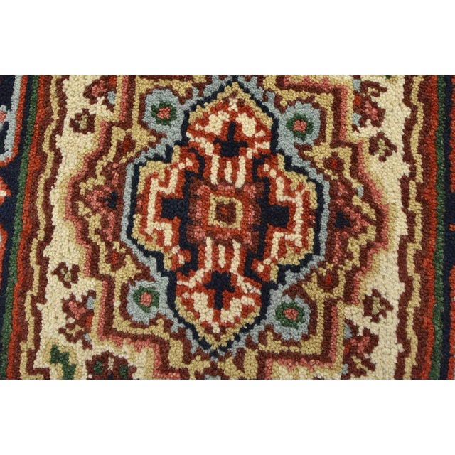 Heriz Rug 1’11” X 3’1” Ivory Wool Tribal Hand-Knotted Oriental Carpet For Sale - Image 4 of 8