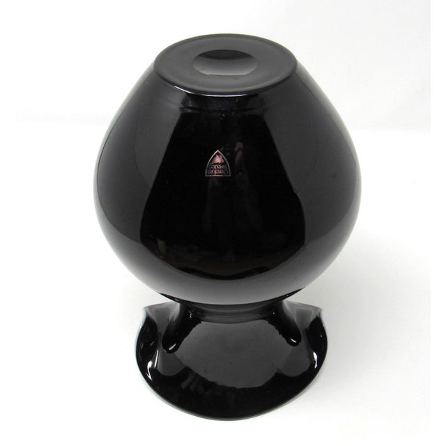 Orrefors of Sweden Black and White Cased Glass Vase Chairish