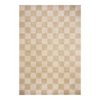 Chris Loves Julia x Loloi Calvin Wheat / Ivory 18" x 18" Sample Rug For Sale