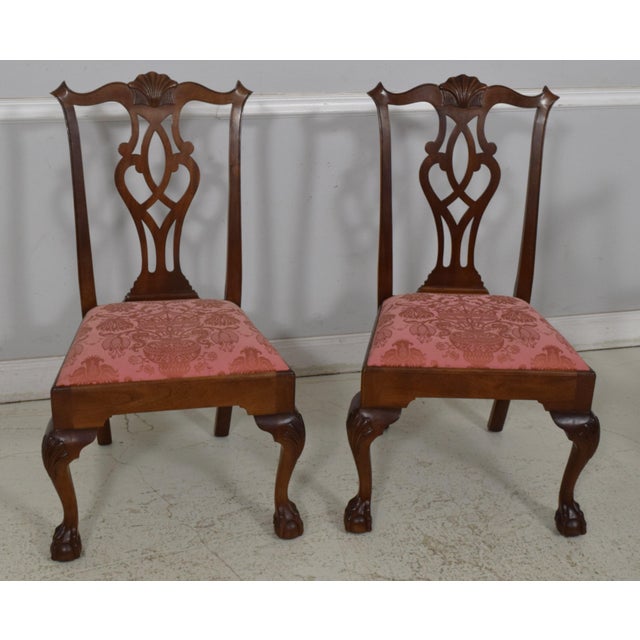 Wood Set of 6 Stickley Clawfoot Mahogany Dining Room Chairs For Sale - Image 7 of 12