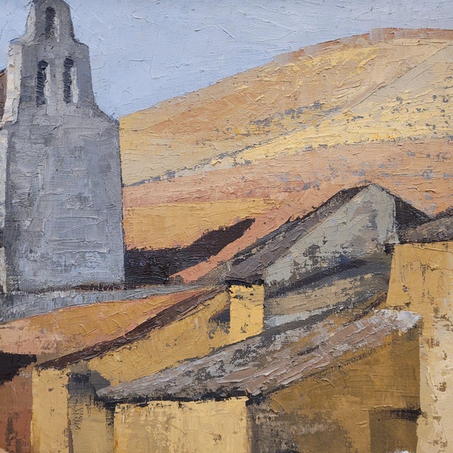 José María García Fernández, Pueblo Castellano, 1980s, Oil Painting on Canvas, Framed For Sale - Image 11 of 18