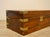 Campaign Antique 19th Century Mahogany and Brass Box With Marbleized Paper Interior For Sale - Image 3 of 6