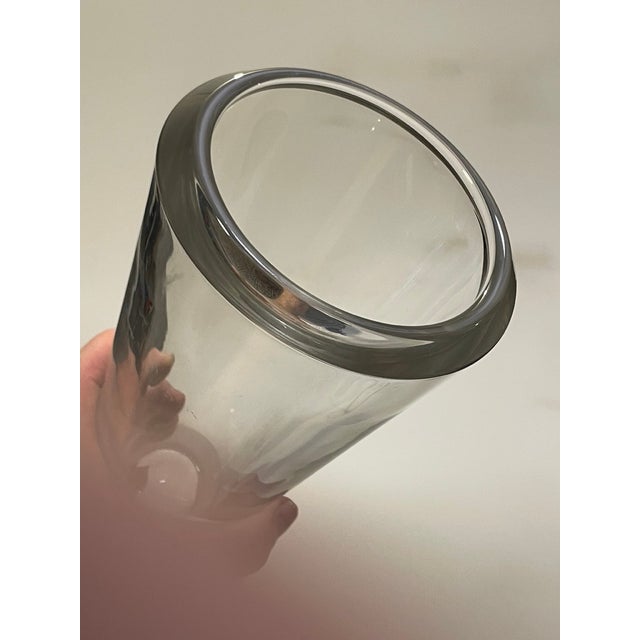 Signed Vera Wang for Wedgwood Crystal Vase With Frosted Pedestal Base, 10.5"h For Sale In Atlanta - Image 6 of 8