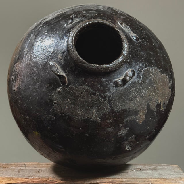 Antique 17th Century Chinese Dark Glazed Stoneware Jar (Shiwan Kilns) For Sale In Philadelphia - Image 6 of 12