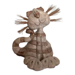 Vintage 1970's Whimsical Cat Figurine Animal Paper Weight