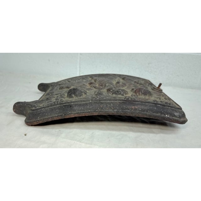 Black Antique 19th Century Thick Cast Iron Stove Door Salvage Cherub Putti Door Panel For Sale - Image 8 of 10