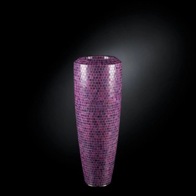 Fuchsia Low-Density Polyethylene Obice Vase with Bisazza Mosaic from VGnewtrend, in New conditions. Designed from 2000