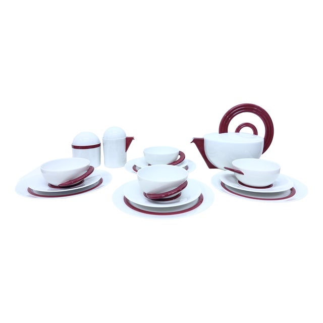Vintage Tea Service by Mario Bellini for Rosenthal, 1980s, Set of 15 For Sale
