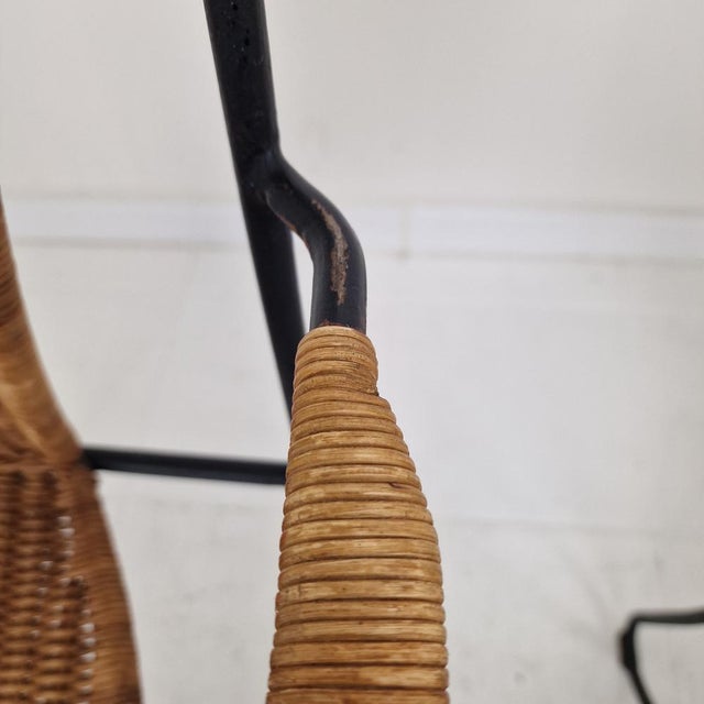 Black Wicker and Iron Armchairs from Frederic Weinberg, USA, 1950s, Set of 2 For Sale - Image 8 of 18