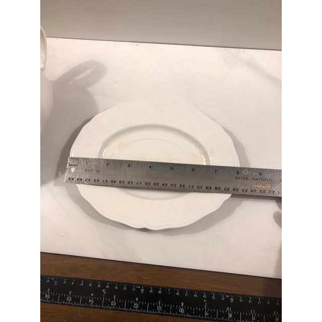 Ceramic 1950s White Federalist Ironstone Gravy Boat and Saucer For Sale - Image 7 of 12