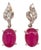 Natural Ruby Diamond Earrings 14k Gold 1.55 TCW Certified For Sale