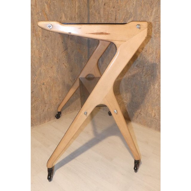 Charcoal Bar Trolley in Beech and Glass by Officina Di Ricerca, 1960s For Sale - Image 8 of 15