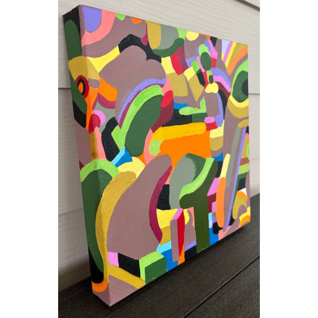 David Mac Innes “Orange Dominant” Construct Series 2003 #19 Abstract Original Painting on Canvas The painting is signed,...