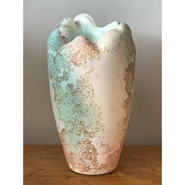 Vintage Boho Textured Vase After Tony Evans For Sale In West Palm - Image 6 of 6