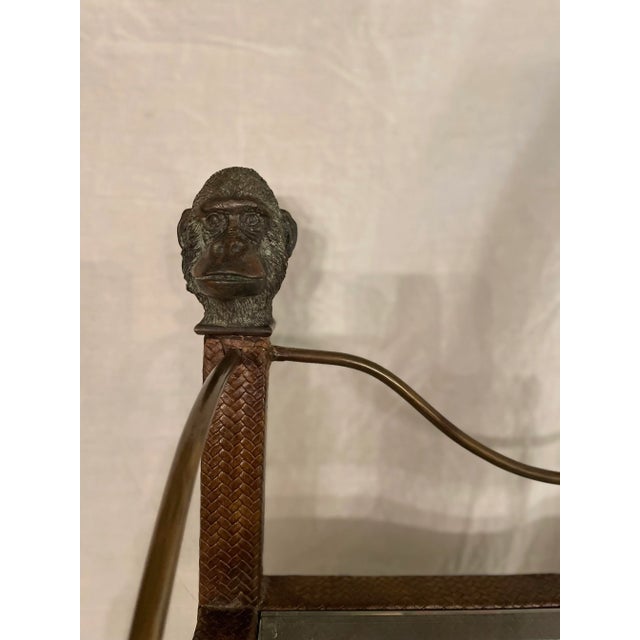 Late 20th Century Hollywood Regency Figural Monkey Étagère With Bronze Sculptural Details, Attributed to Maitland-Smith For Sale - Image 5 of 12
