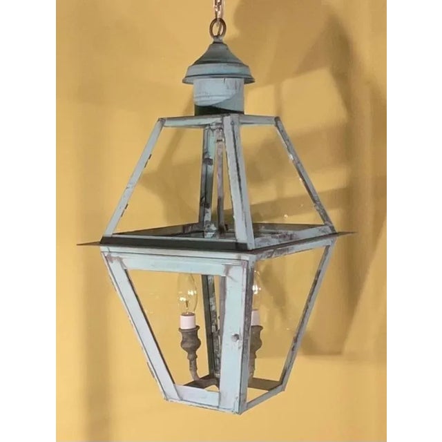 Four Sides Hanging Copper Lantern For Sale - Image 4 of 11