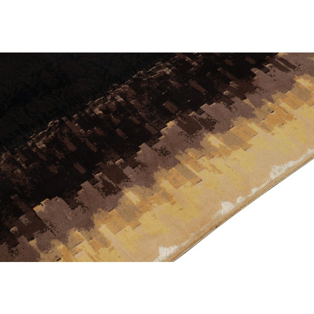 2010s Rug & Kilim’s Art Deco Style Modern Rug in Black, Brown & Gold Borders For Sale - Image 5 of 7