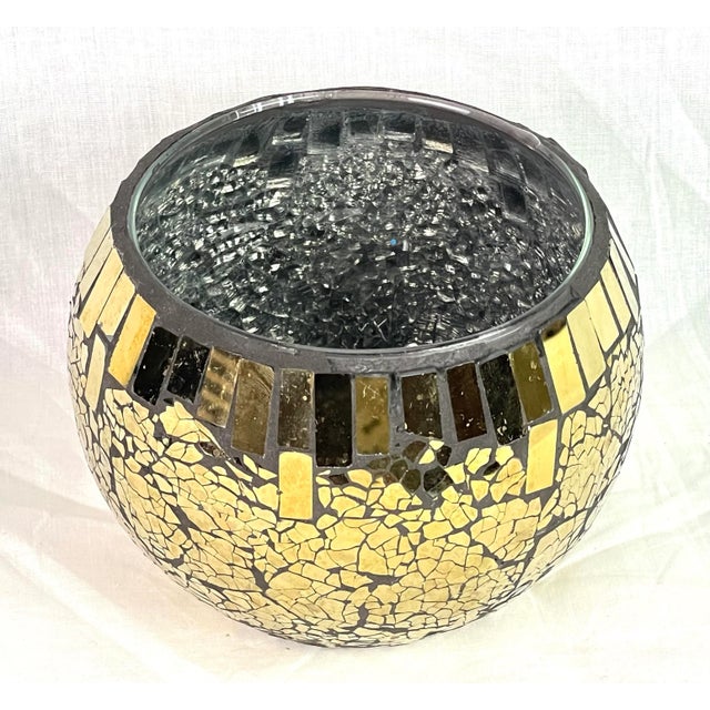 Contemporary Gold Mercury Glass Bowl For Sale - Image 3 of 12
