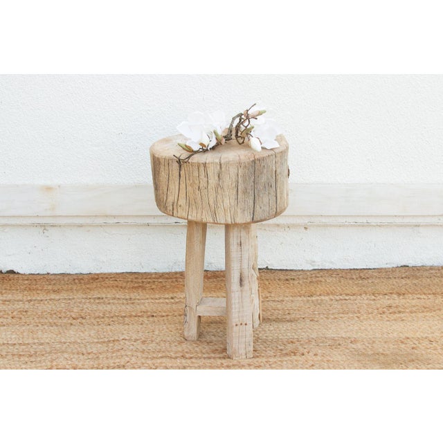 This rustic end table is unapologetically raw and incredibly robust. The Primitive Wood Stool is reconstructed from heavy...