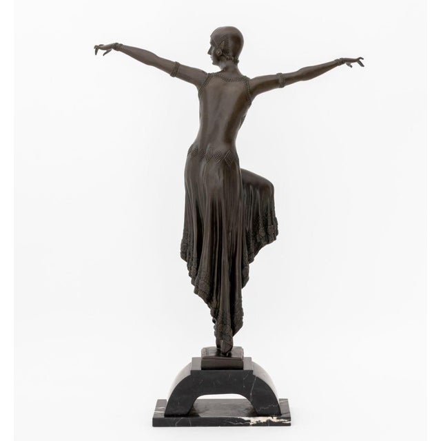 Bronze After d.h. Chiparus Dancer Patinated Bronze For Sale - Image 8 of 10