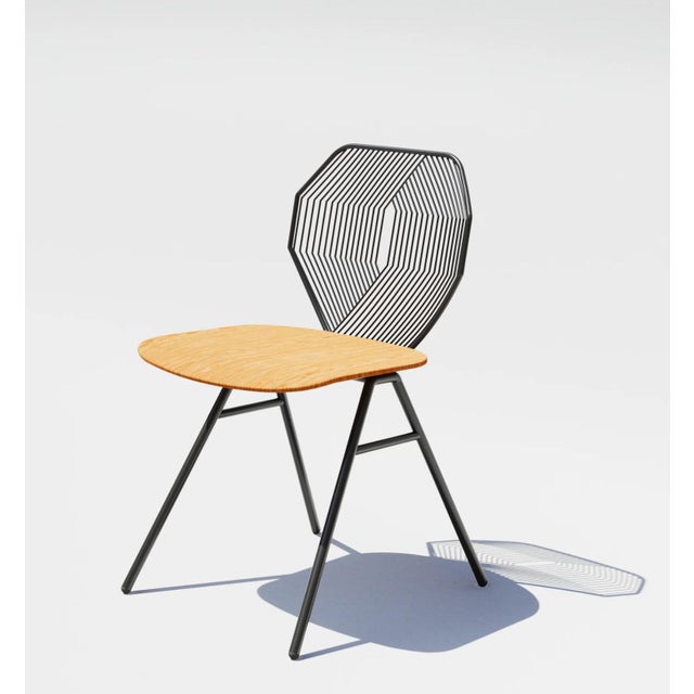 Contemporary Wood & Wire Chairs by Bend Goods, Pair For Sale - Image 3 of 8
