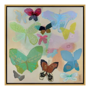 Butterflies II by Hope Olson in Gold Frame, XL Art Print on Canvas