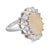 1990s Mid Century Opal Diamond 14k White Gold Cocktail Ring, Size 4.5 For Sale - Image 5 of 5
