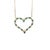 Metal 14k Yellow Gold Heart Necklace With Emeralds and Diamonds For Sale - Image 7 of 10