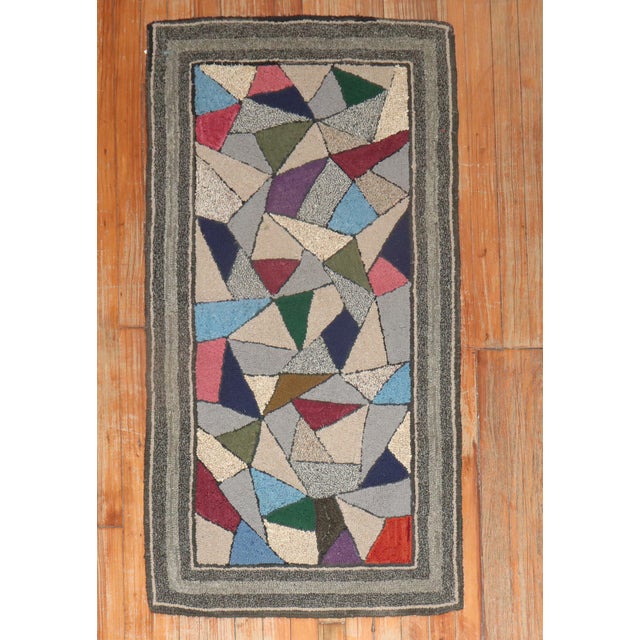 Early 21st Century American Stained Glass Hooked Throw Rug - 2'2" x 4'4" For Sale - Image 10 of 18