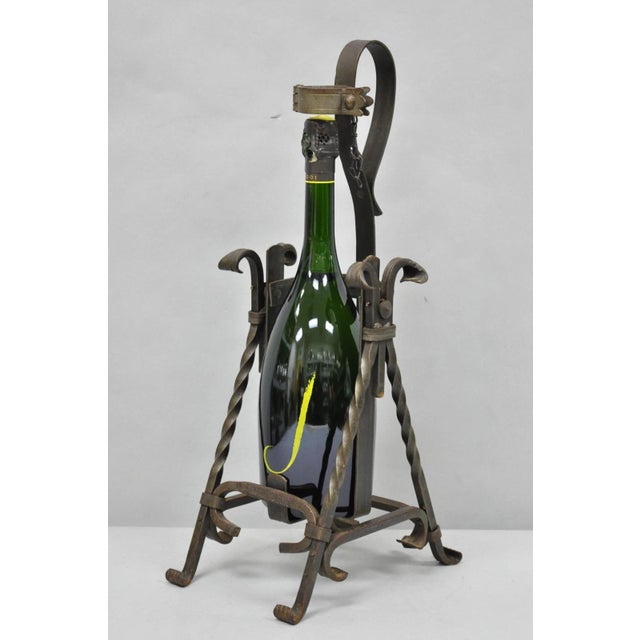 Antique German Arts & Crafts Wrought Iron Asbach Uralt 3 L Brandy Pourer Server For Sale - Image 17 of 17