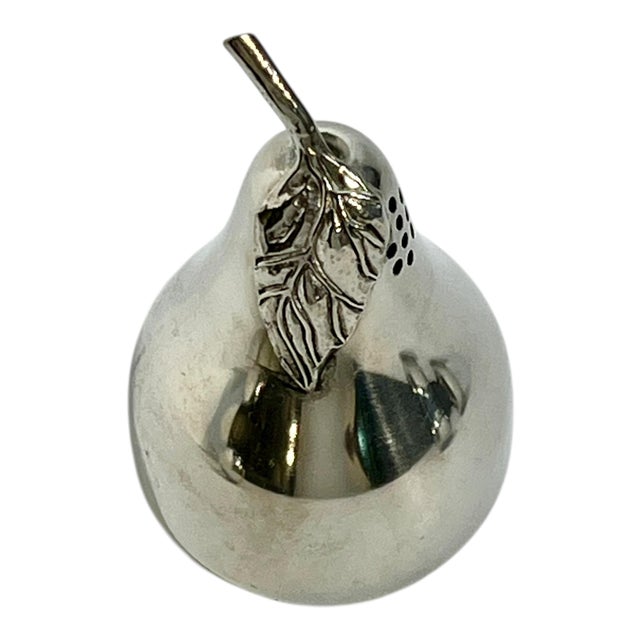 Late 20th Century Kirk Stieff Pewter Fruit-Form Salt & Pepper Shakers – Pear & Apple Design - Set of 4 For Sale - Image 6 of 7